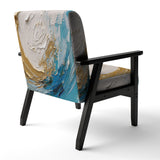 Gold and Turquoise Spiral Nebula - Upholstered Modern Accent Chairs