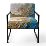 Gold and Turquoise Spiral Nebula - Upholstered Modern Accent Chairs