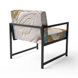 Gold and Turquoise Spiral Nebula - Upholstered Modern Accent Chairs