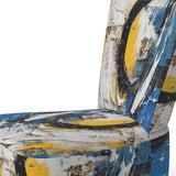 Blue White Cubist Fusion - Modern Arm Chair