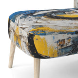Blue White Cubist Fusion - Modern Arm Chair