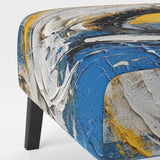 Blue White Cubist Fusion - Modern Arm Chair