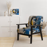 Blue White Cubist Fusion - Modern Arm Chair