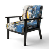 Blue White Cubist Fusion - Modern Arm Chair