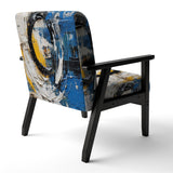 Blue White Cubist Fusion - Modern Arm Chair