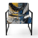 Blue White Cubist Fusion - Modern Arm Chair
