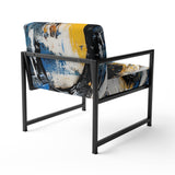 Blue White Cubist Fusion - Modern Arm Chair