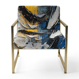 Blue White Cubist Fusion - Modern Arm Chair
