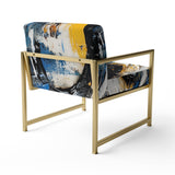 Blue White Cubist Fusion - Modern Arm Chair