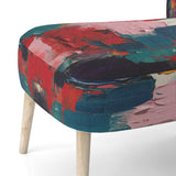 Red Teal Cubist Fusion - Modern Accent Side Chair