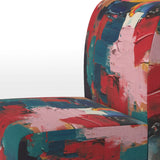 Red Teal Cubist Fusion - Modern Accent Side Chair