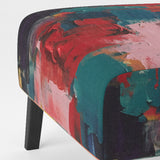 Red Teal Cubist Fusion - Modern Accent Side Chair