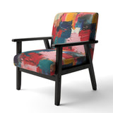 Red Teal Cubist Fusion - Modern Accent Side Chair