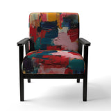 Red Teal Cubist Fusion - Modern Accent Side Chair