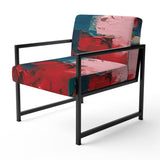 Red Teal Cubist Fusion - Modern Accent Side Chair