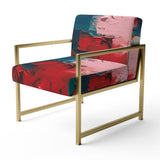 Red Teal Cubist Fusion - Modern Accent Side Chair