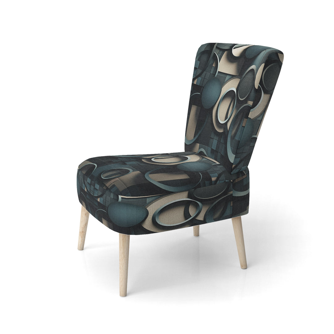 Teal Fragmented Forms - Modern Arm Chair