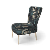 Teal Fragmented Forms - Modern Arm Chair