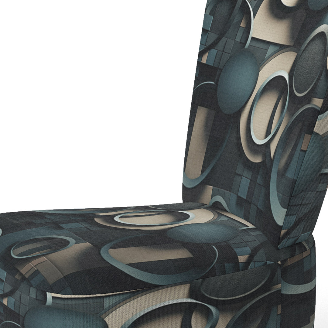 Teal Fragmented Forms - Modern Arm Chair