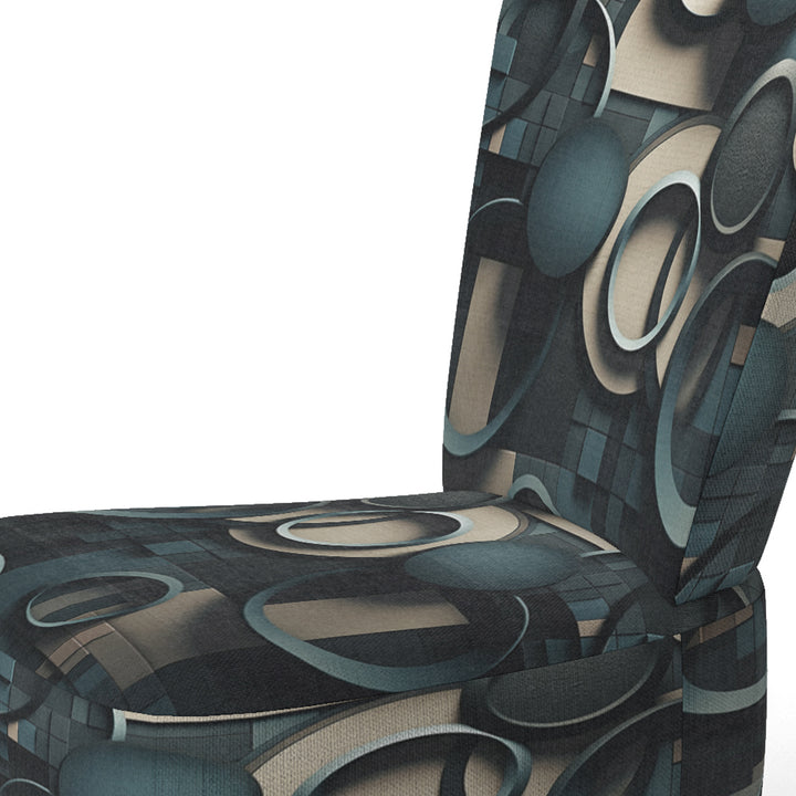 Teal Fragmented Forms - Modern Arm Chair