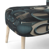 Teal Fragmented Forms - Modern Arm Chair