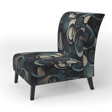 Teal Fragmented Forms - Modern Arm Chair