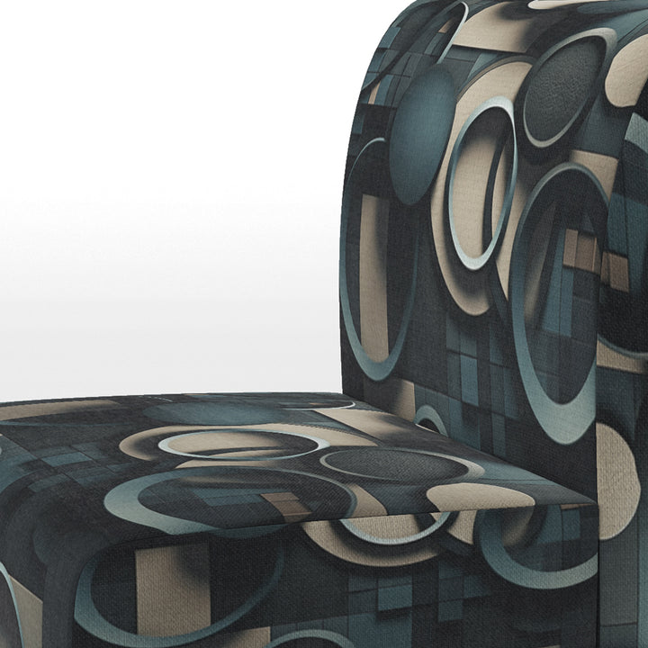 Teal Fragmented Forms - Modern Arm Chair
