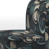Teal Fragmented Forms - Modern Arm Chair