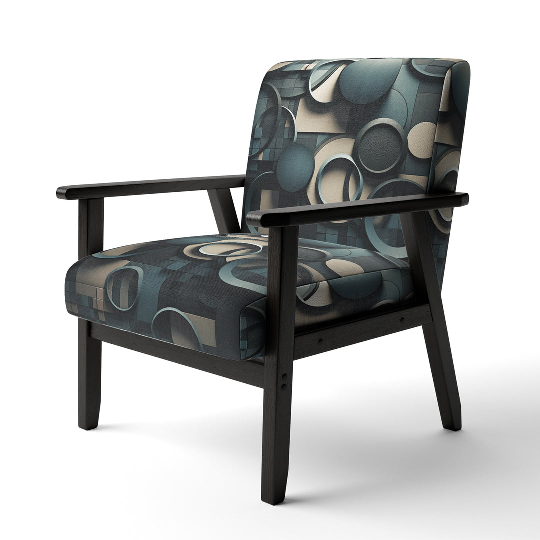 Teal Fragmented Forms - Modern Arm Chair