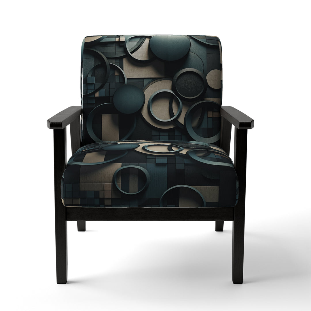 Teal Fragmented Forms - Modern Arm Chair