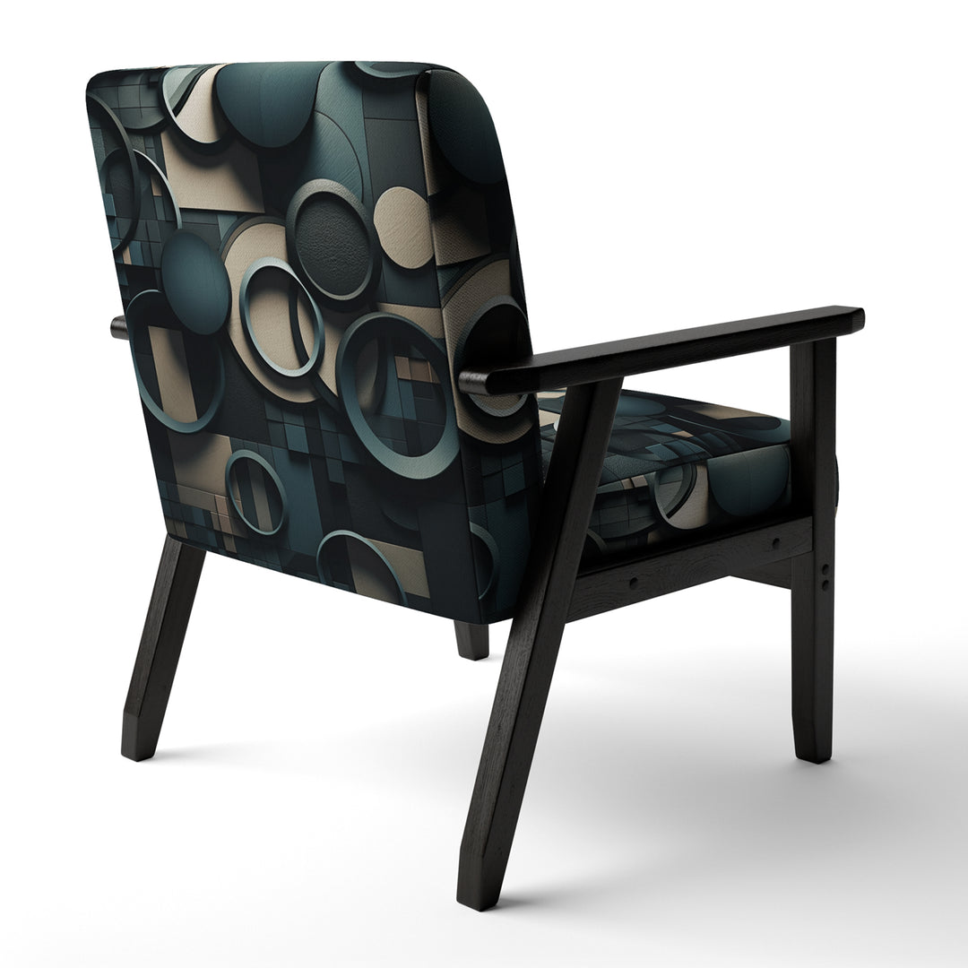 Teal Fragmented Forms - Modern Arm Chair