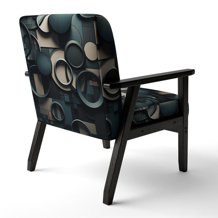 Teal Fragmented Forms - Modern Arm Chair