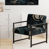 Teal Fragmented Forms - Modern Arm Chair