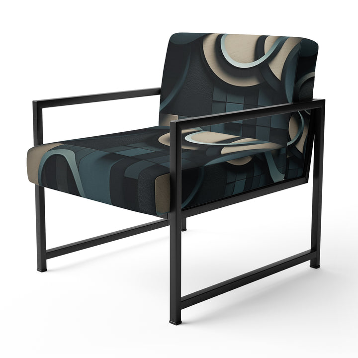 Teal Fragmented Forms - Modern Arm Chair