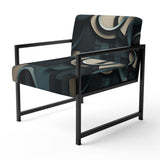 Teal Fragmented Forms - Modern Arm Chair