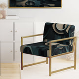 Teal Fragmented Forms - Modern Arm Chair