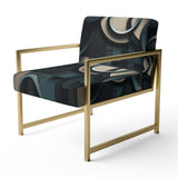 Teal Fragmented Forms - Modern Arm Chair