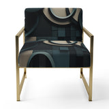 Teal Fragmented Forms - Modern Arm Chair