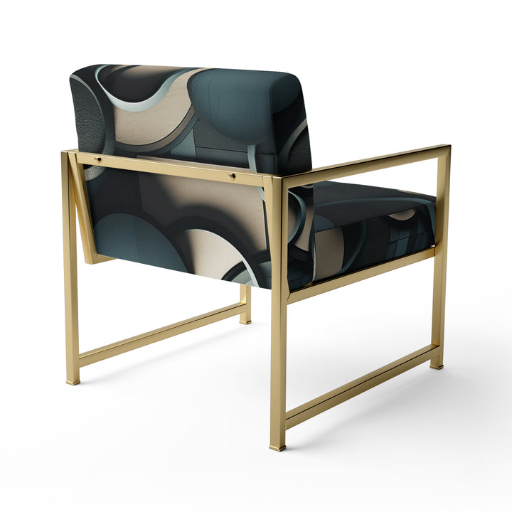 Teal Fragmented Forms - Modern Arm Chair