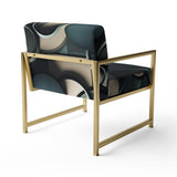 Teal Fragmented Forms - Modern Arm Chair