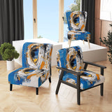 Blue Grey Symmetrical Meets - Upholstered Modern Accent Chairs