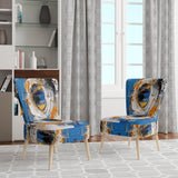 Blue Grey Symmetrical Meets - Upholstered Modern Accent Chairs