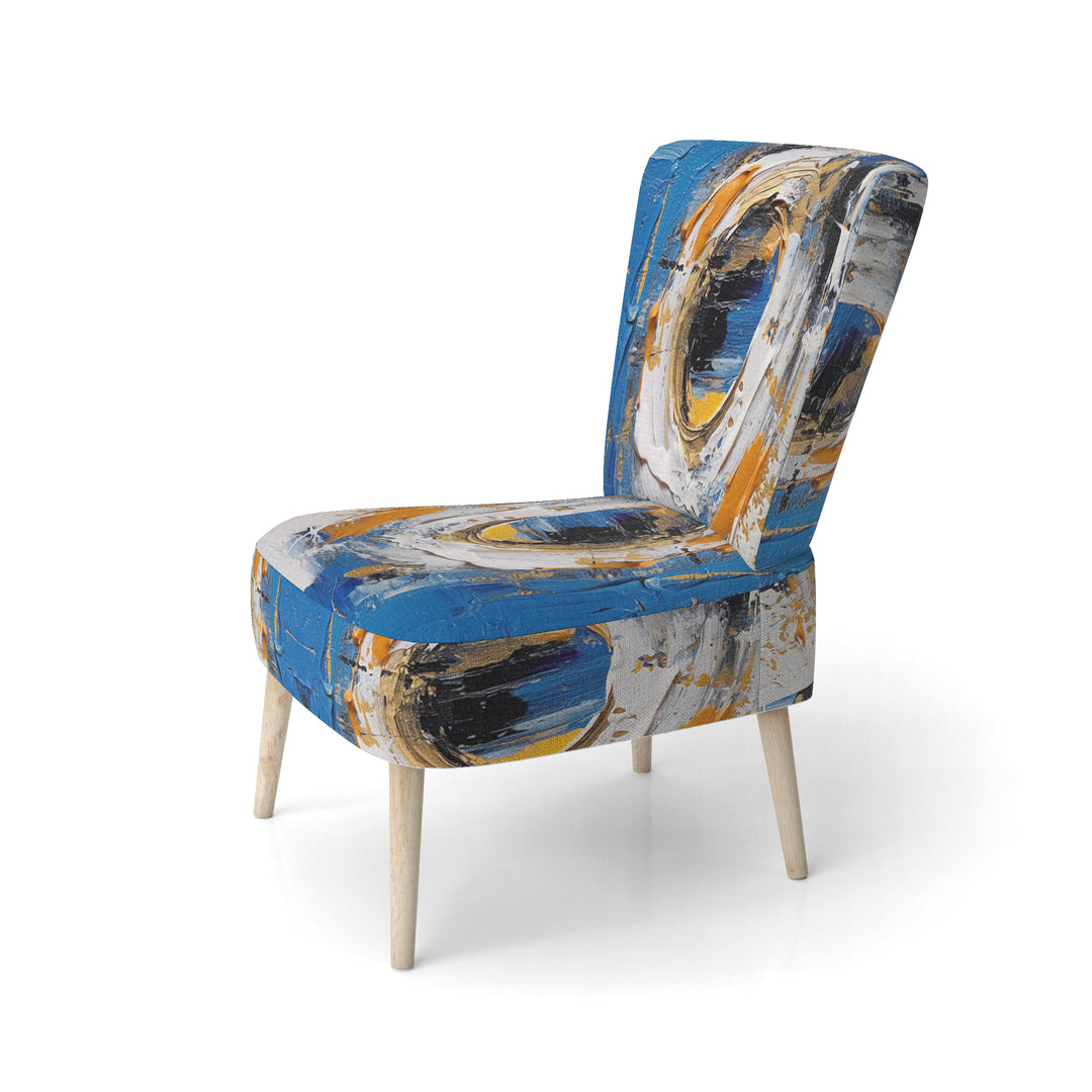 Blue Grey Symmetrical Meets - Upholstered Modern Accent Chairs