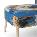 Blue Grey Symmetrical Meets - Upholstered Modern Accent Chairs