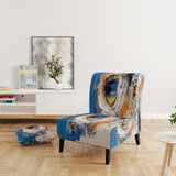 Blue Grey Symmetrical Meets - Upholstered Modern Accent Chairs