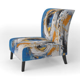 Blue Grey Symmetrical Meets - Upholstered Modern Accent Chairs