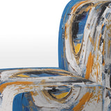 Blue Grey Symmetrical Meets - Upholstered Modern Accent Chairs