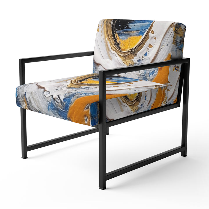 Blue Grey Symmetrical Meets - Upholstered Modern Accent Chairs