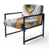 Blue Grey Symmetrical Meets - Upholstered Modern Accent Chairs