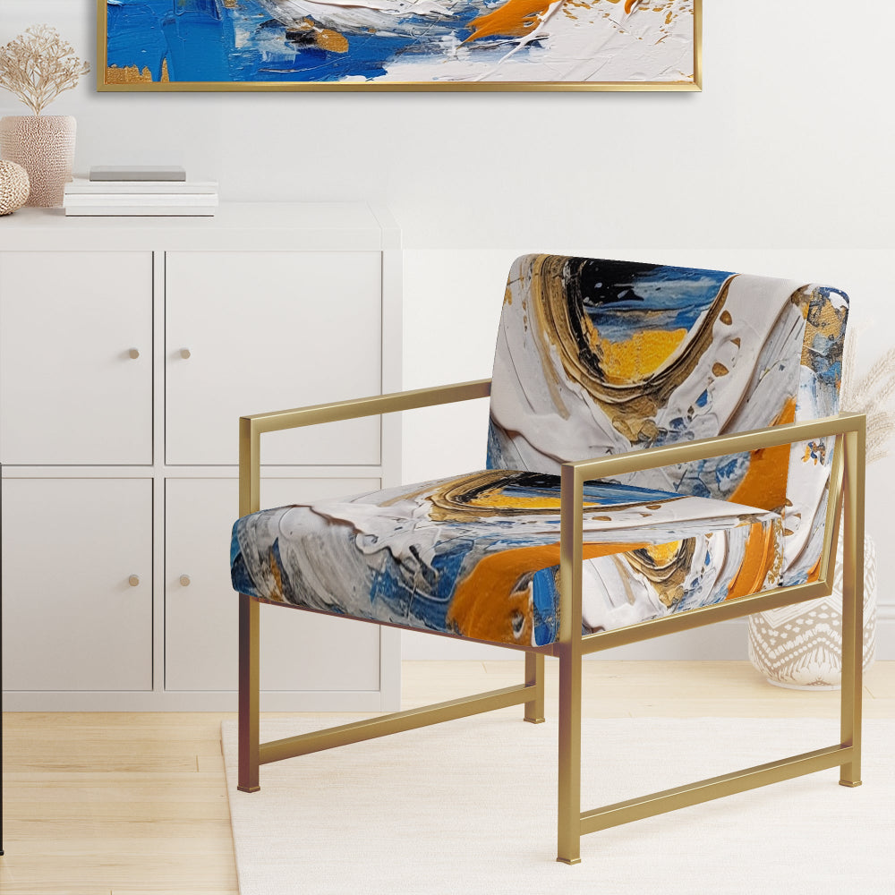 Blue Grey Symmetrical Meets - Upholstered Modern Accent Chairs